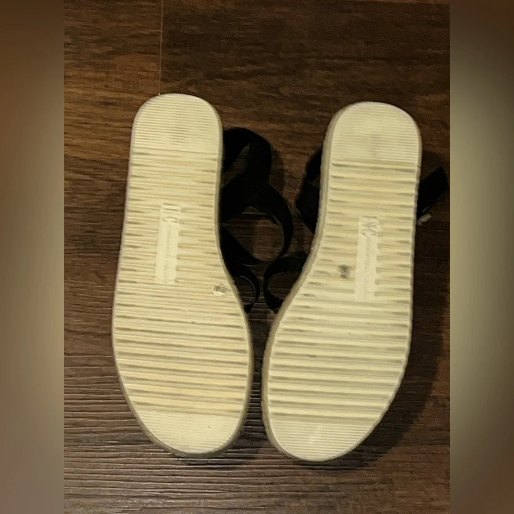 INC Black Espadrille Platform Sandals Size 8.5